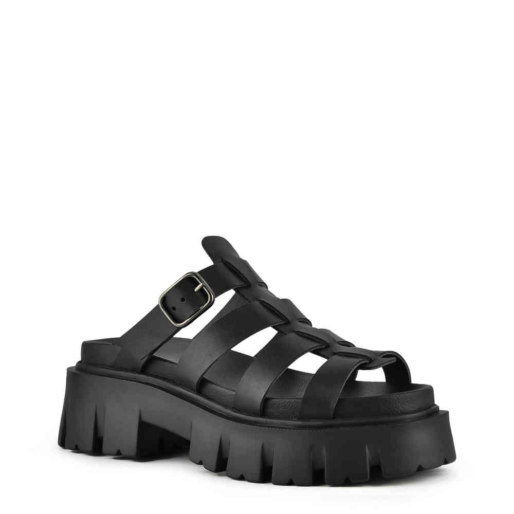 Altercore - Skelta Vegan Plateau Sandaal - Zwart